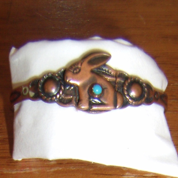 Other - Vintage Simulated Turquoise Copper Cuff Bracelet Other - Vintage Simulated Turquoise Copper Cuff Bracelet
